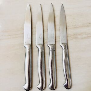 4pc Sabatier Balance Stainless Steak Knife 8 3/4” Flatware 4 1/2” Serrated Blade